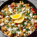 Greek Chicken with Lemon Rice and Tomatoes Recipe