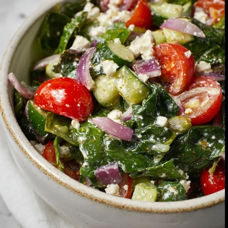 Spinach Tomato Salad with Feta Cheese Recipe