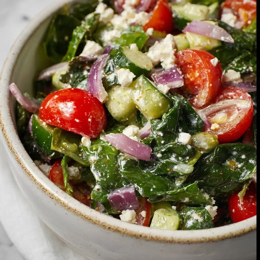 Spinach Tomato Salad with Feta Cheese Recipe