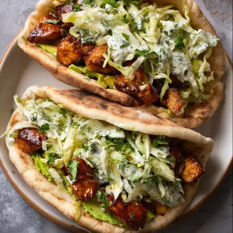 Sheet Pan Chicken Pitas with Herby Ranch Slaw Recipe