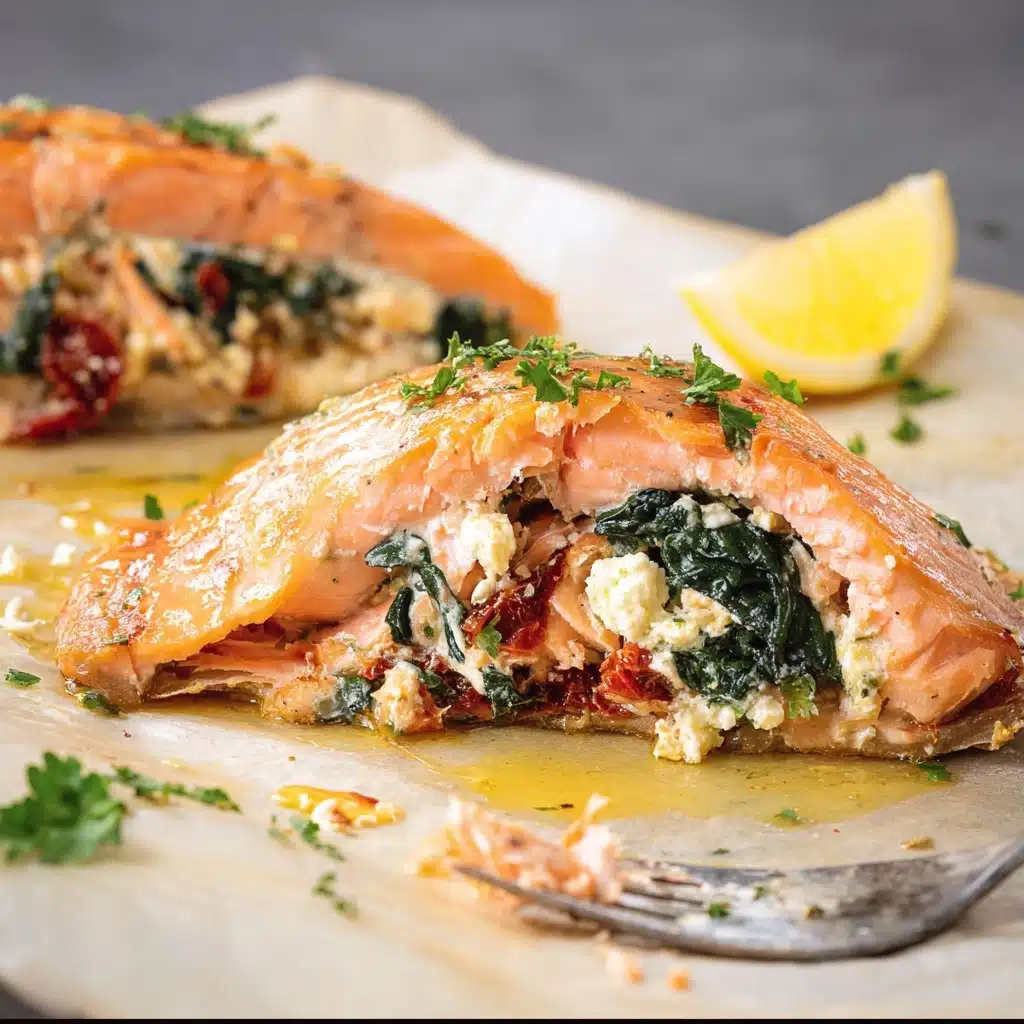 Mediterranean Stuffed Salmon Recipe - Recipe Image