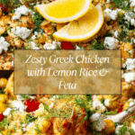 Greek Chicken with Lemon Rice and Tomatoes Recipe