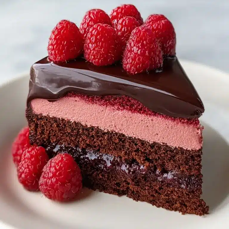 Dark Chocolate Raspberry Mousse Cake Recipe