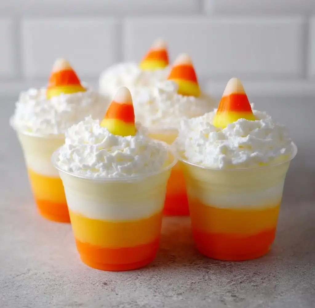 Candy Corn Jello Shots Recipe - Recipe Image