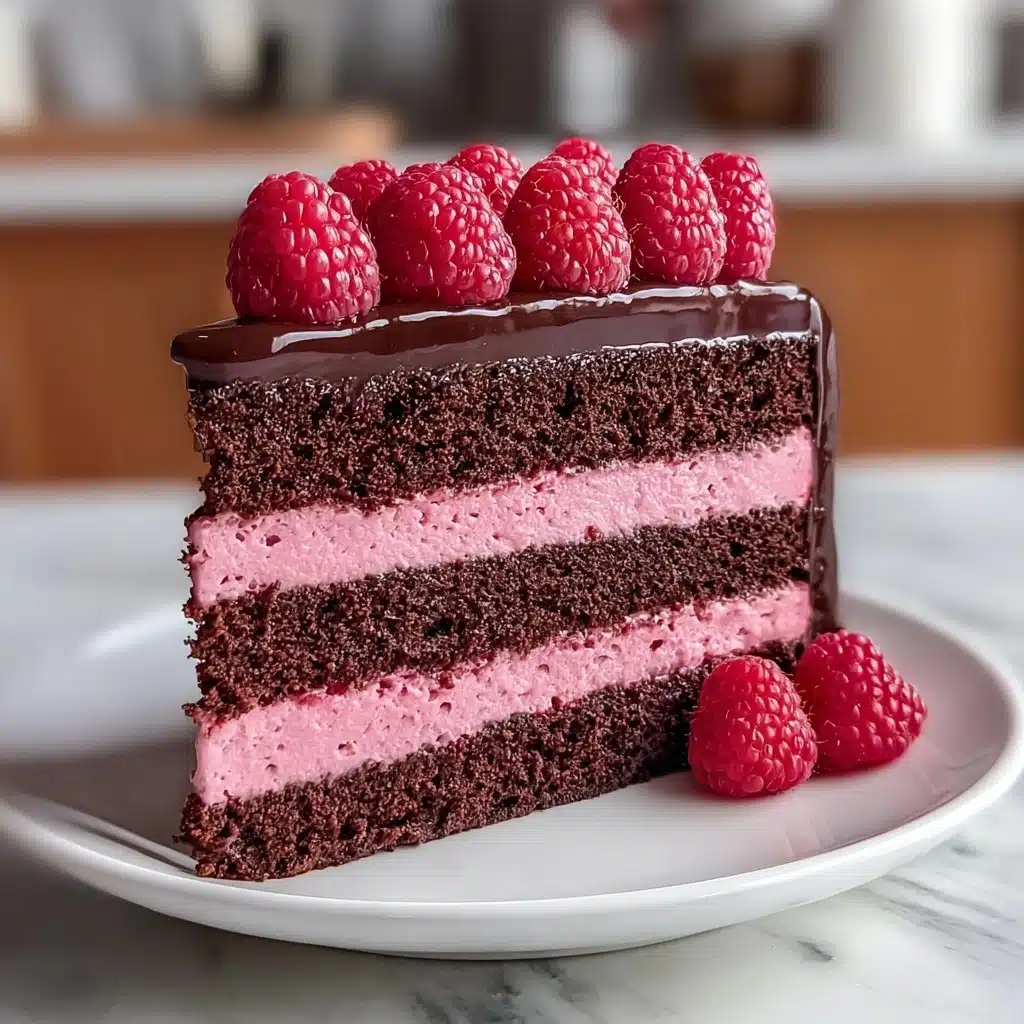 Dark Chocolate Raspberry Mousse Cake Recipe - Recipe Image