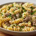 Beef and Rotini in Garlic Parmesan Sauce Recipe