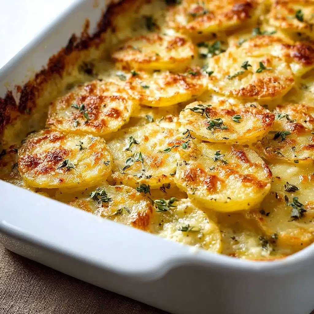 Cheesy Garlic Scalloped Potatoes Recipe - Recipe Image