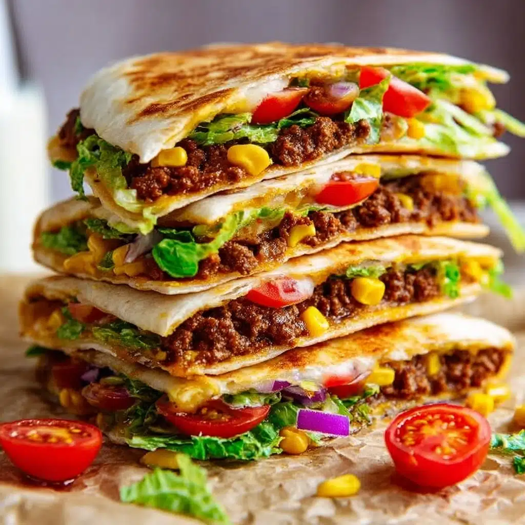 Crunchy Beef Tortilla Folded Wrap Recipe - Recipe Image