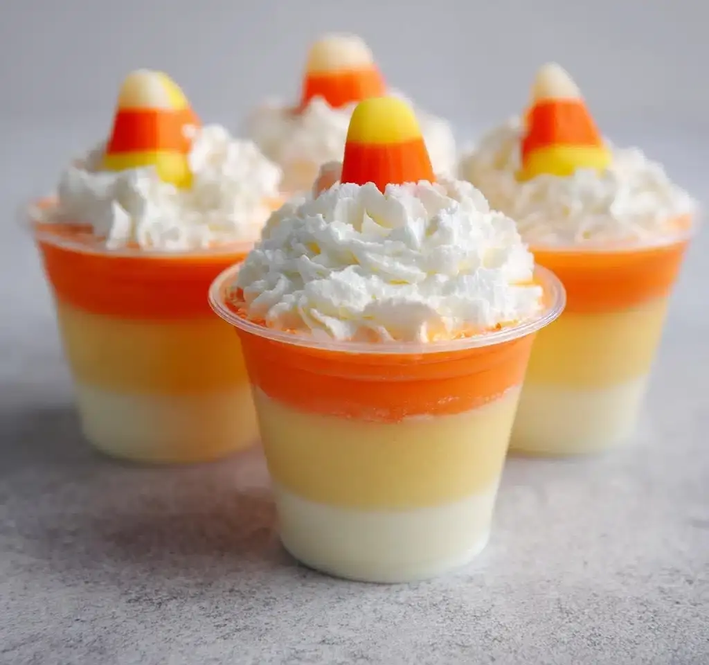 Candy Corn Jello Shots Recipe - Recipe Image