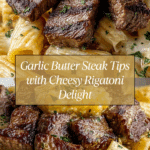 Garlic Butter Steak Tips with Cheesy Rigatoni Recipe